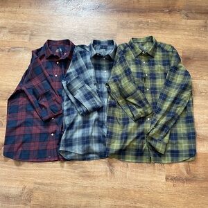 (3) Vineyard Vines OTG Brushed Twill Men's Plaid Button-Down Shirts SZ L NICE!!!